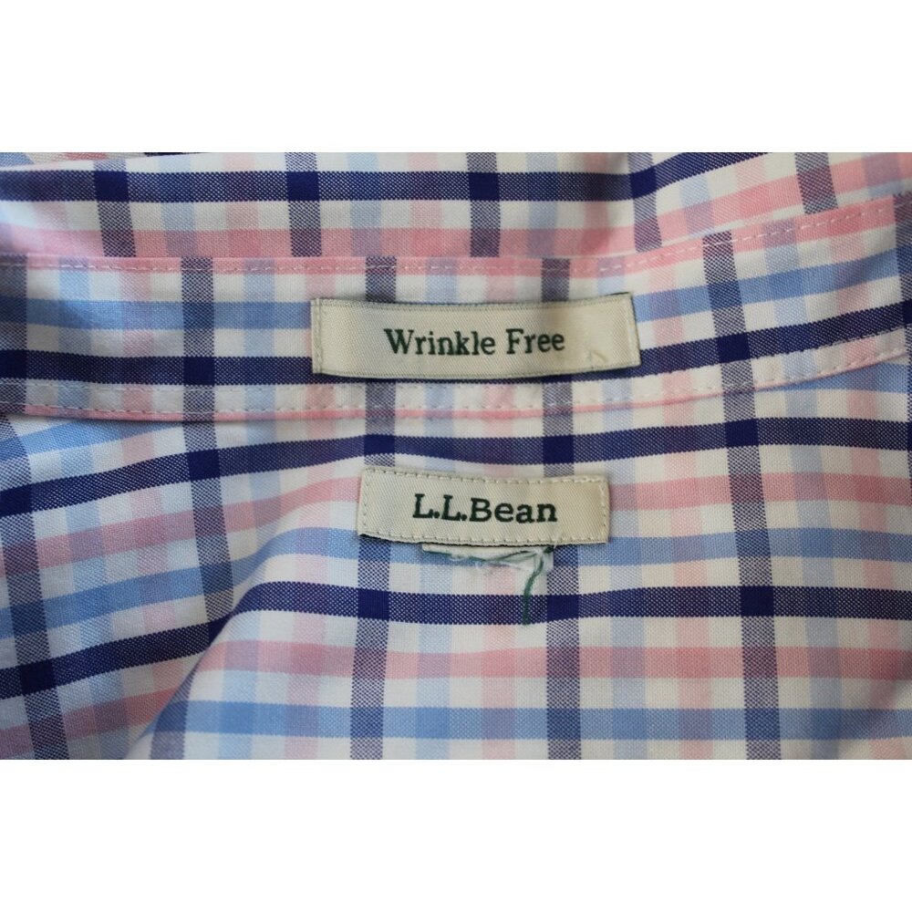L.L.Bean Wrinkle-Free Plaid Long Sleeve Button Down Shirt Men's Size XL - Picture 4 of 4